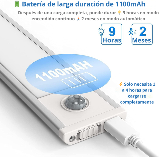 Luz Led Barra Con Sensor Movimiento 20cm